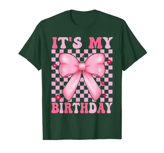 It's My Birthday Pink Coquette Bow Birthday Girls Women Teen T-Shirt