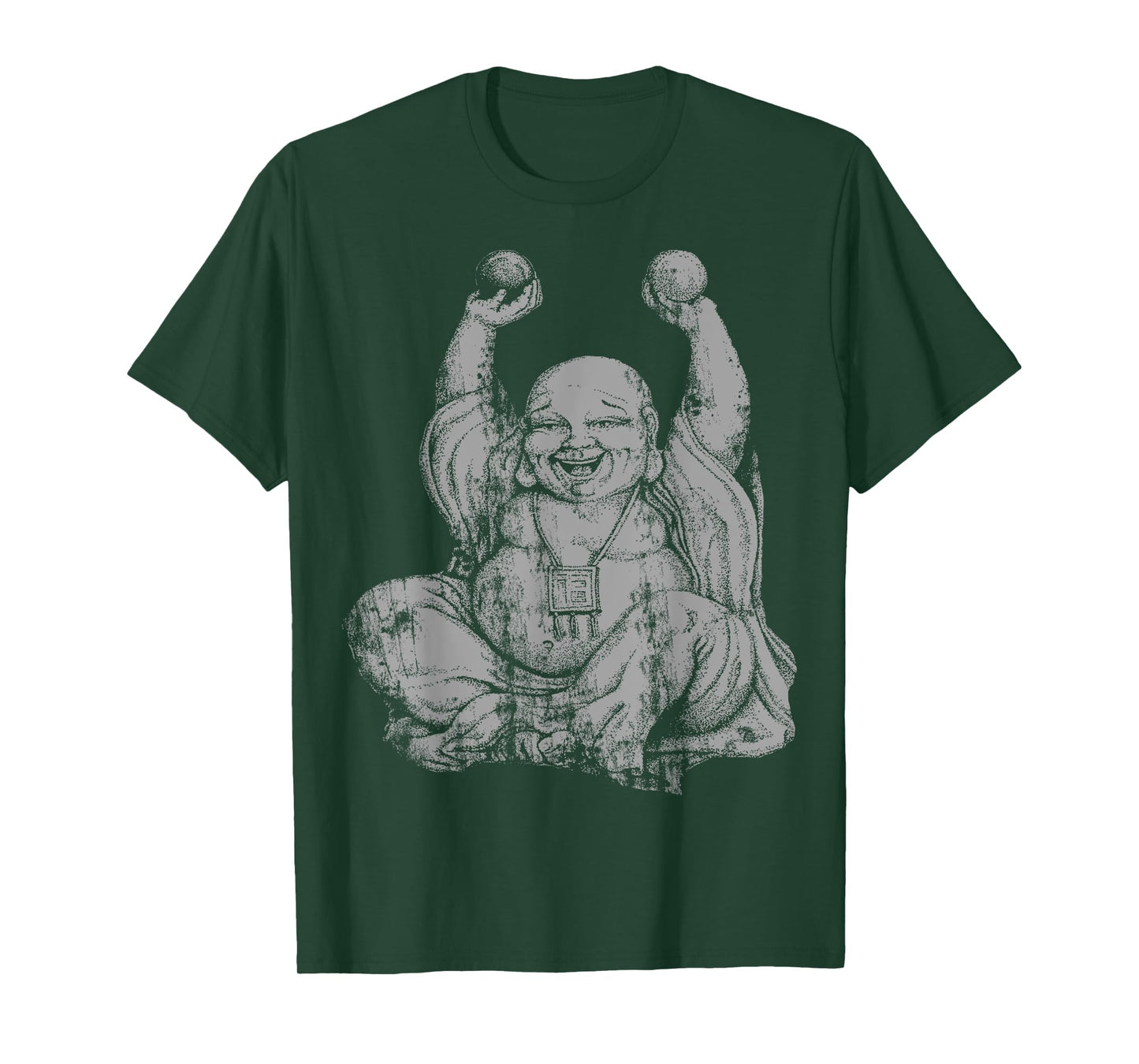 Silver Laughing Buddha Yoga T-Shirt