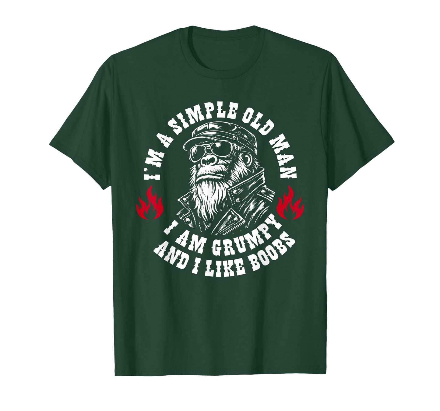 Funny I'm A Simple Old Man I Am Grumpy and I Like Boobs T-Shirt