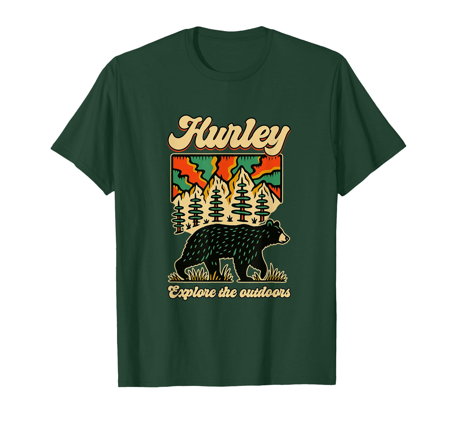 Hurley Virginia Outdoors Black Bear in The Mountains Retro T-Shirt