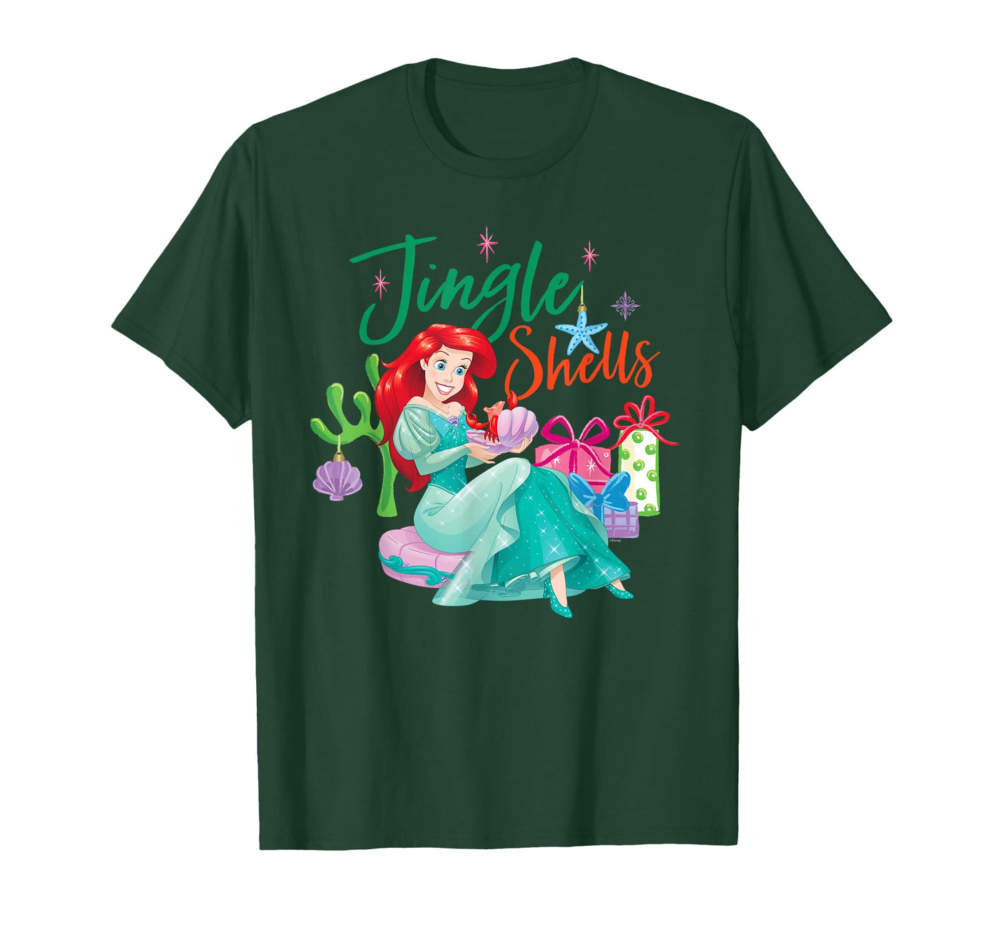 Disney Princess Christmas Jingle Shells Little Mermaid Ariel T-Shirt