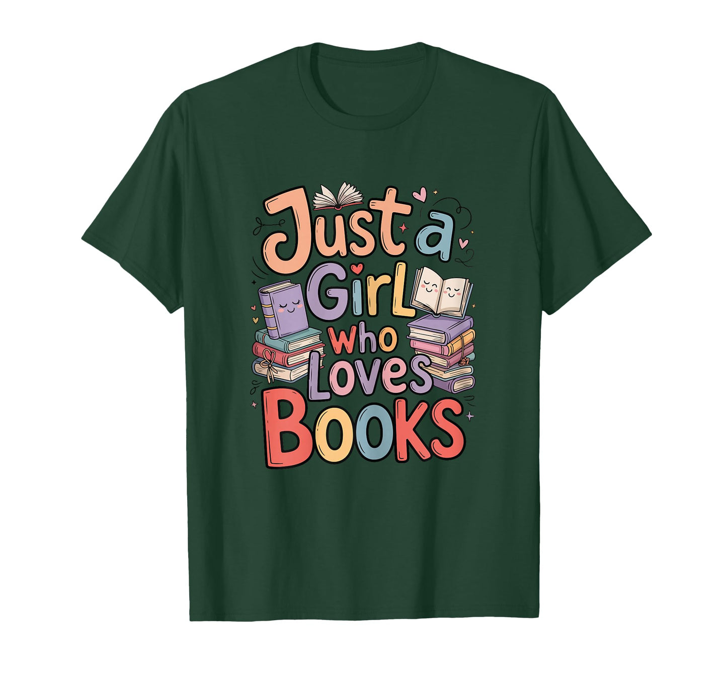 Just a Girl Who Loves Books Bookish Readers Book Lover Girls T-Shirt
