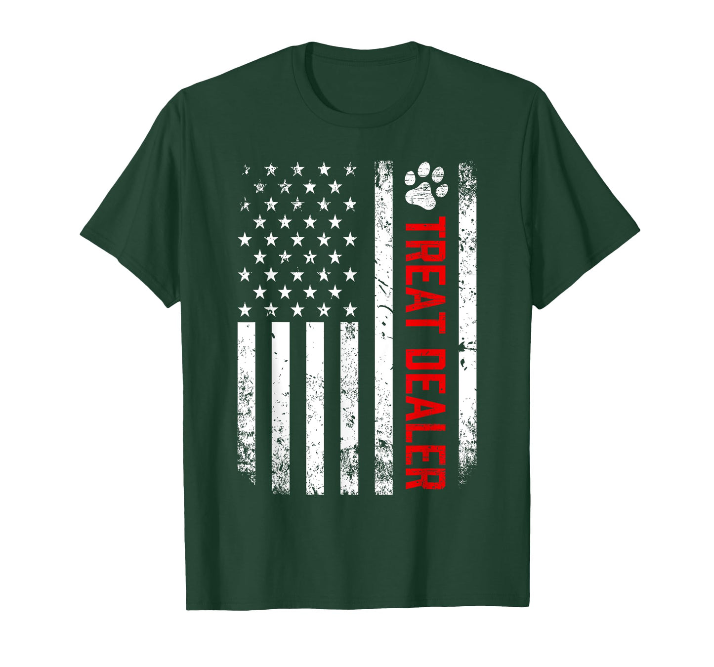 Dog Treat Dealer Funny Dog Owner Dog Dad American Flag T-Shirt