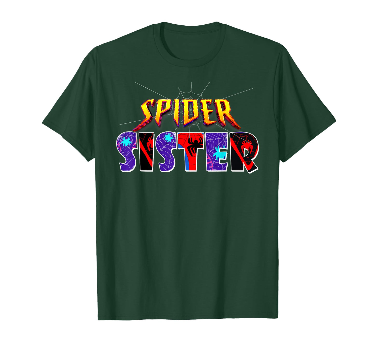Spider Sister Tee Family Birthday Spider Halloween Costumes T-Shirt