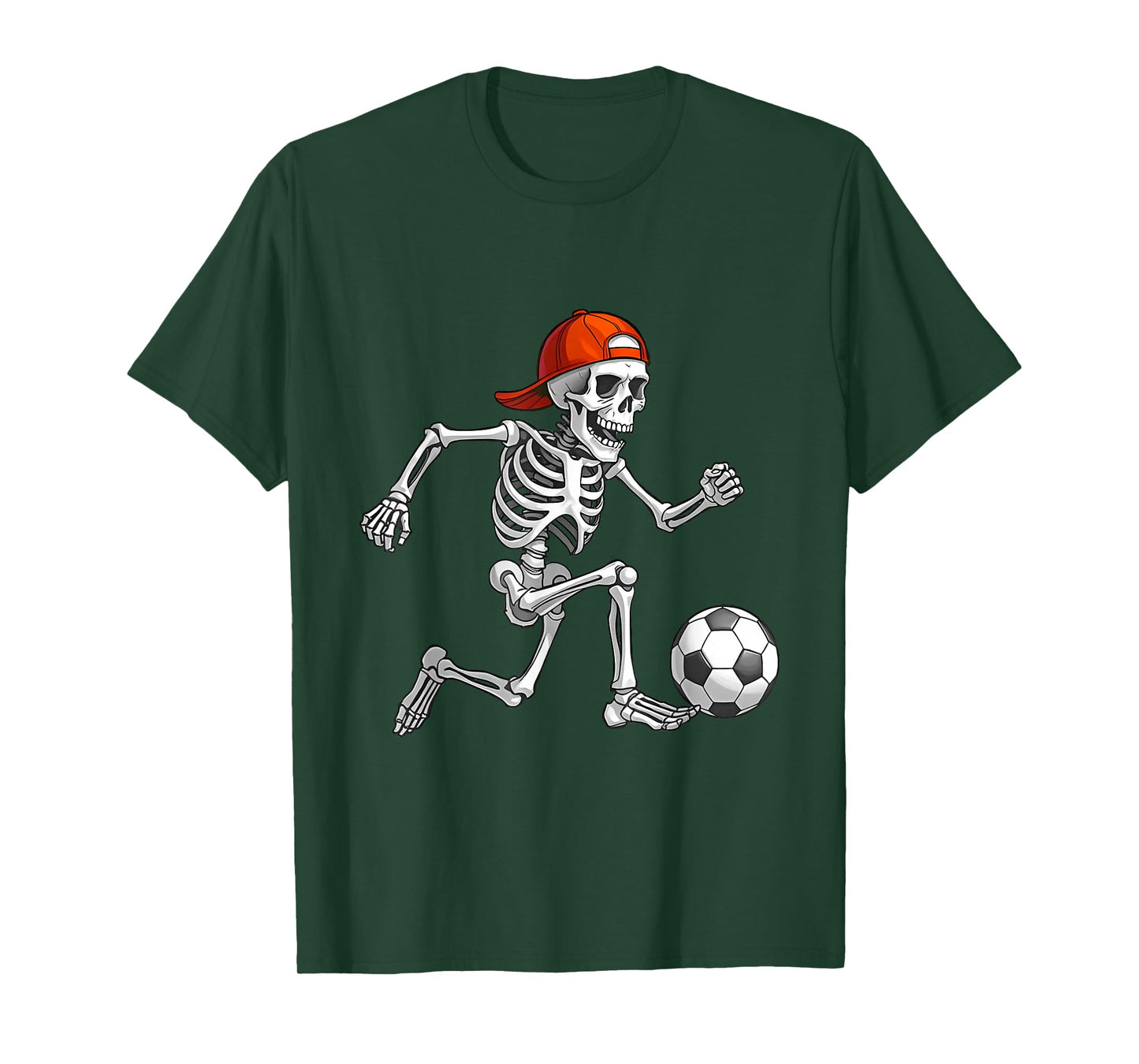 Funny Skeleton Soccer Men Boys Kids Halloween Costume T-Shirt