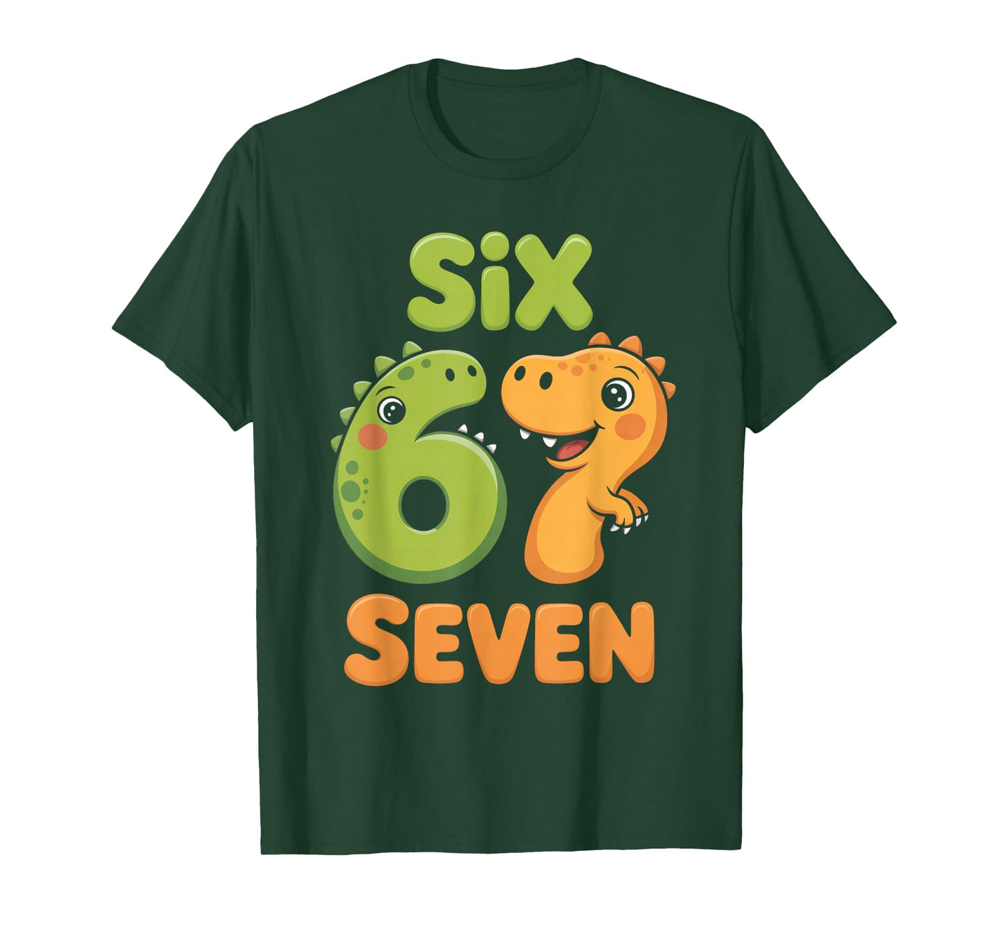 Six Seven Dinosaur Cute 67 Meme 6 7 Dino Kids Toddler Boys T-Shirt