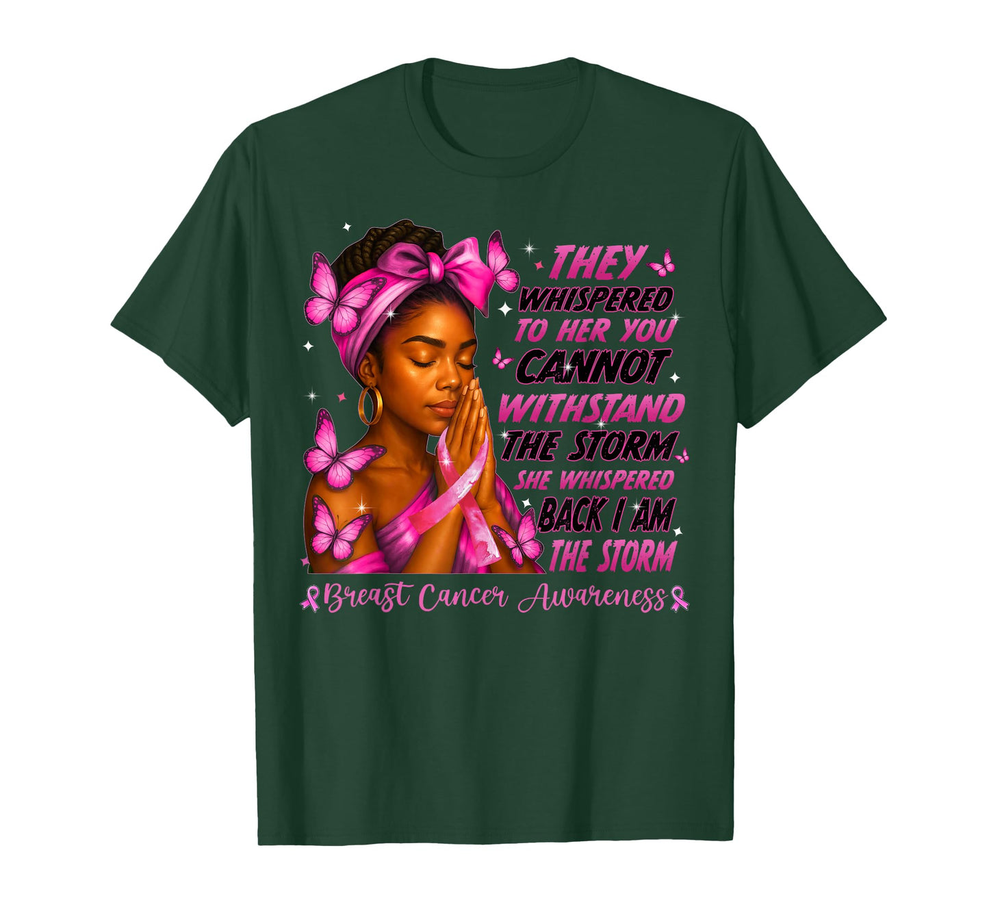 I'm The Storm Black Women Breast Cancer Survivor Pink Ribbon T-Shirt
