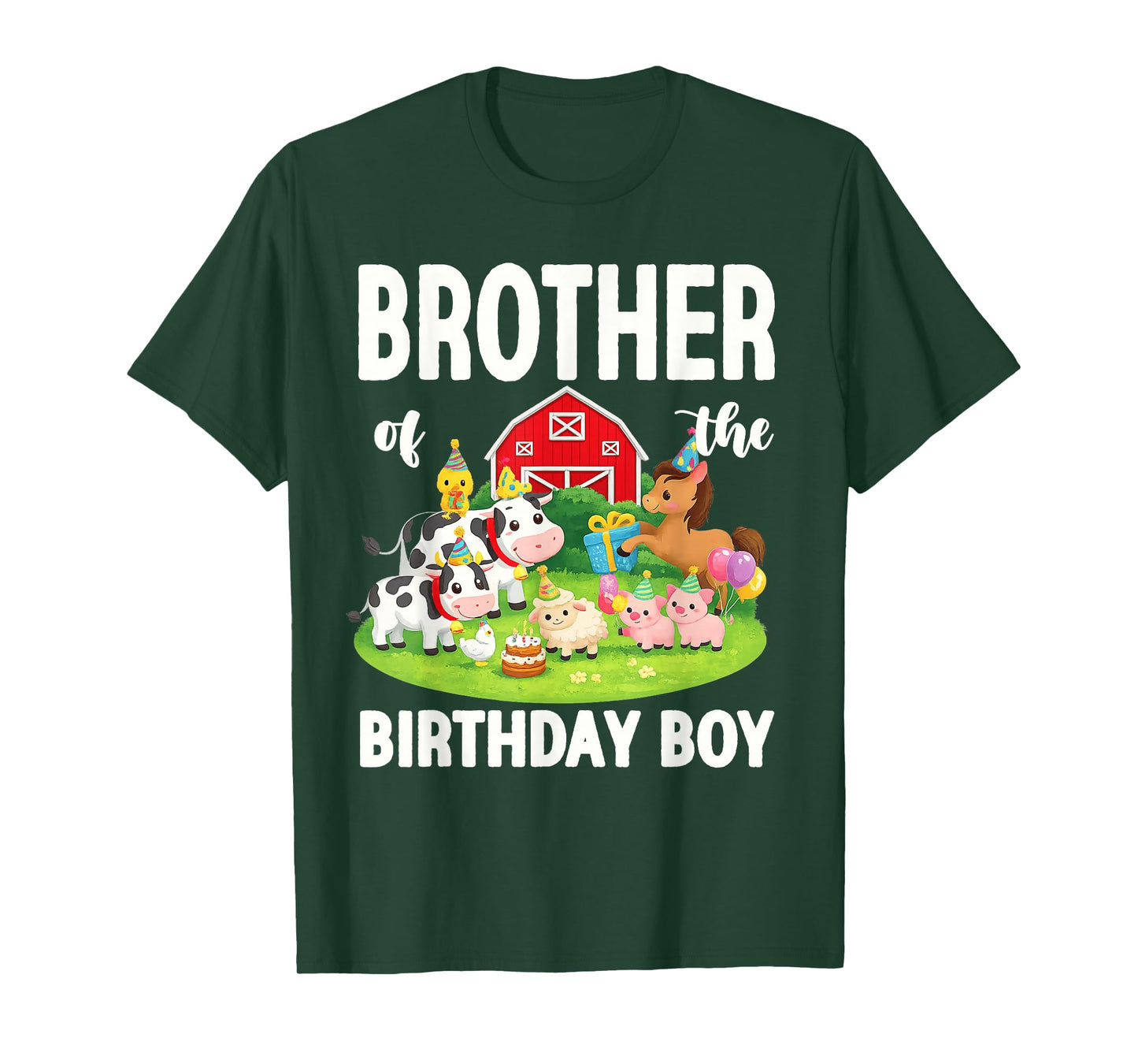 Brother of The Birthday Boy Farm Animal Bday Party T-Shirt