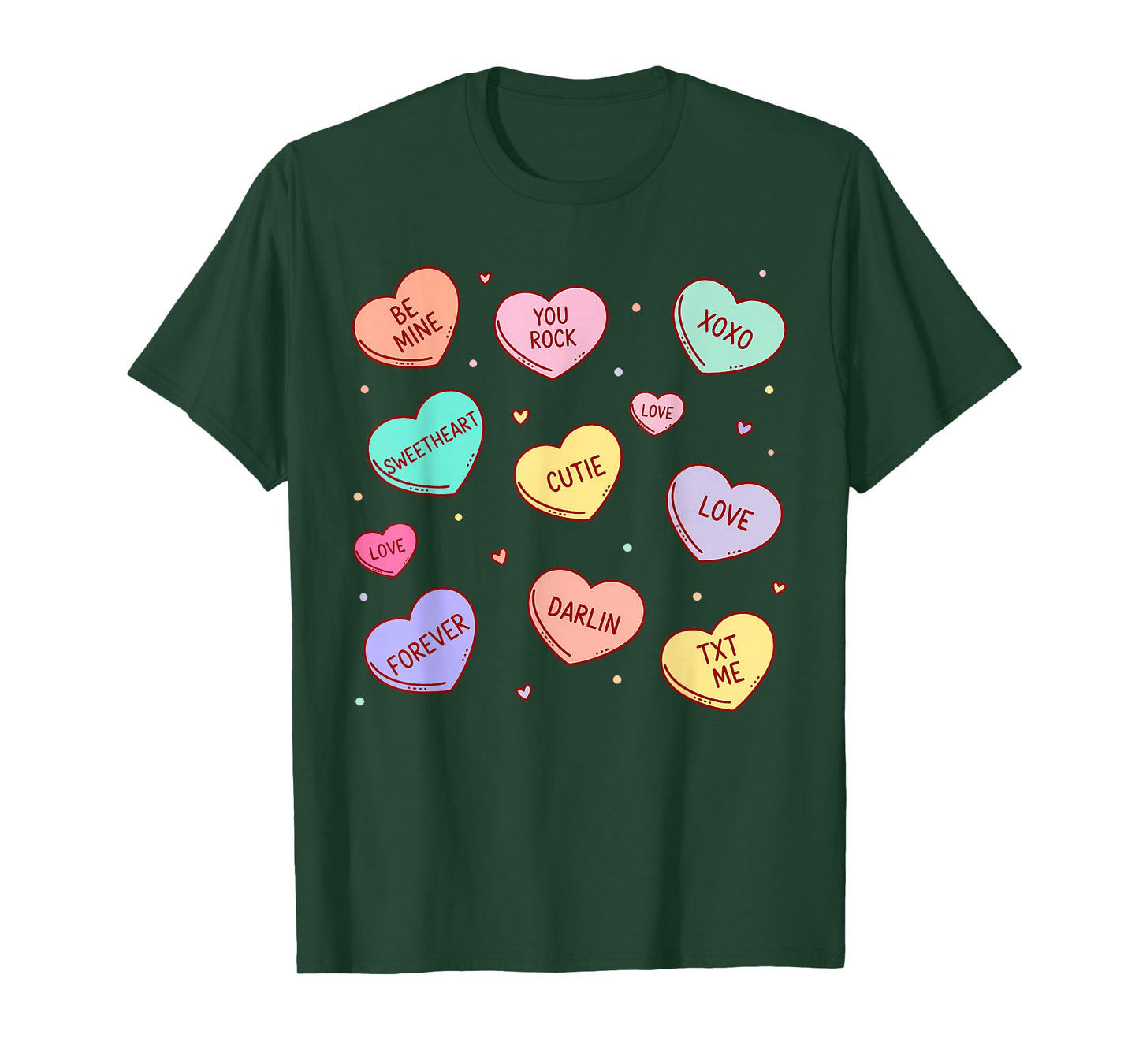 Candy Heart Love Valentines Day for Men Women Teachers Kids T-Shirt