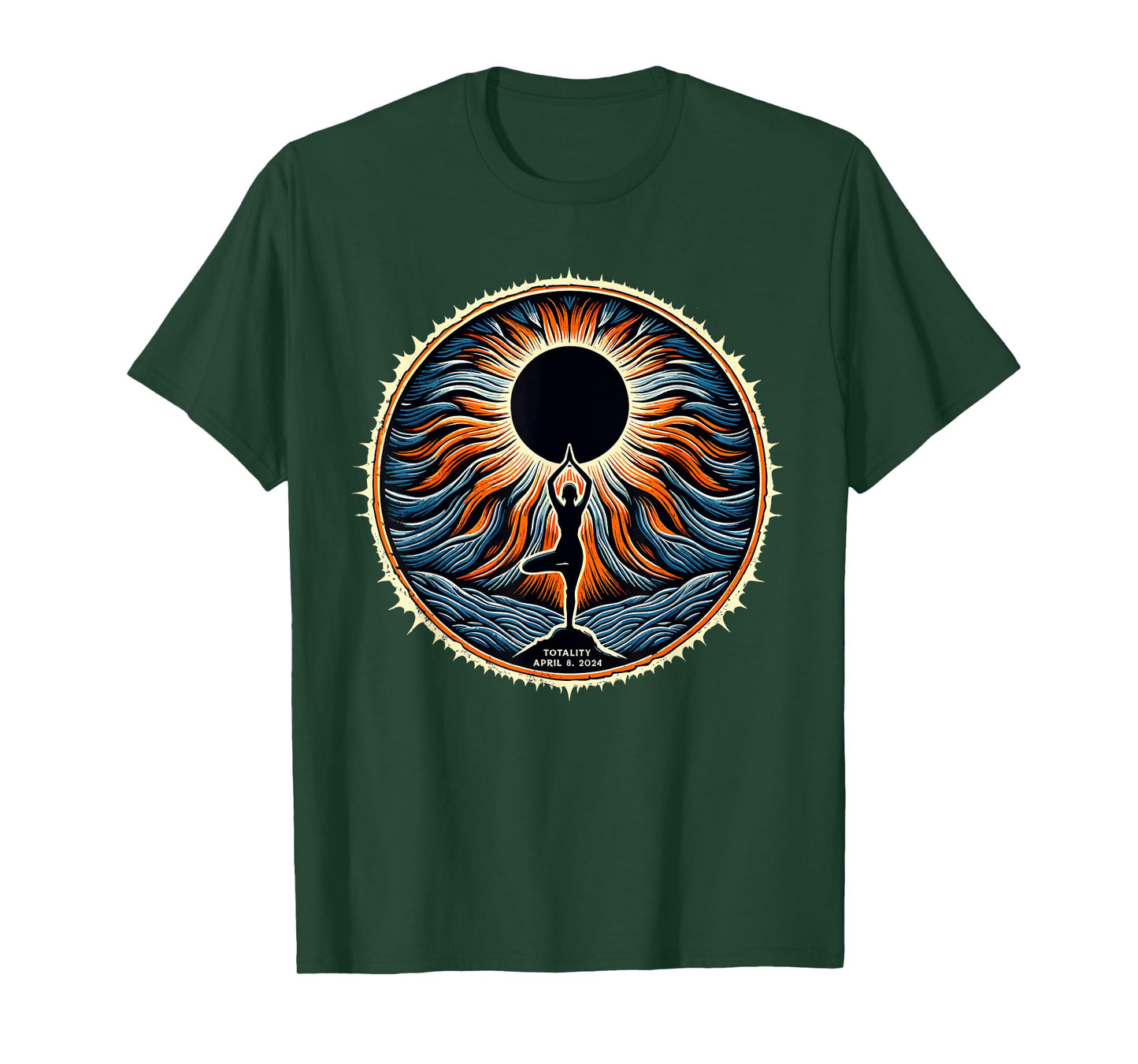Totality April 8 2024 Total Solar Eclipse Women Yoga T-Shirt