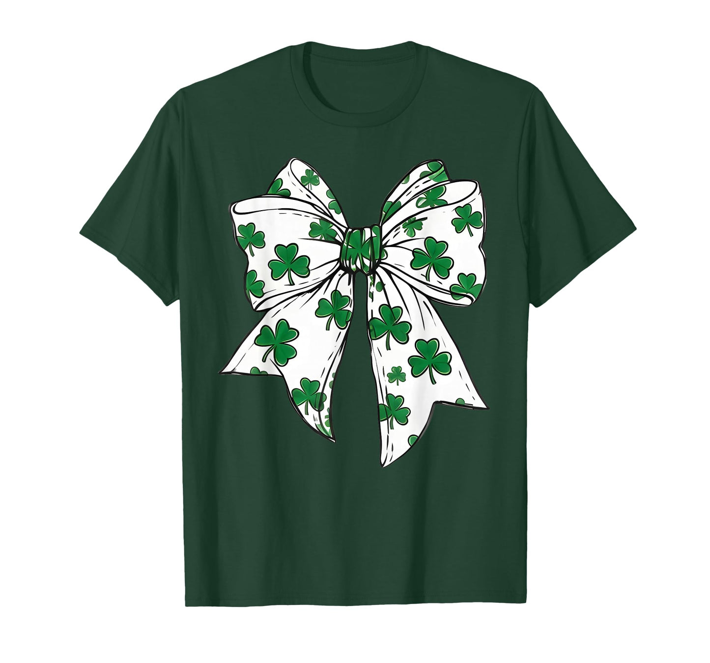 St Patrick Day Shamrock Coquette Bow Women Girls Boys T-Shirt