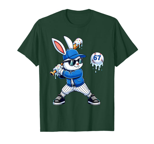 Funny Dripping Drip Baseball Rabbit Bunny Easter Men Boy Kid T-Shirt