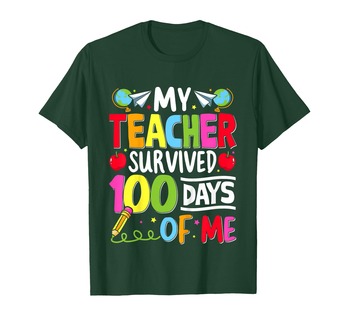 Kids 100th Day of School My Teacher Survived 100 Days of Me Boys T-Shirt
