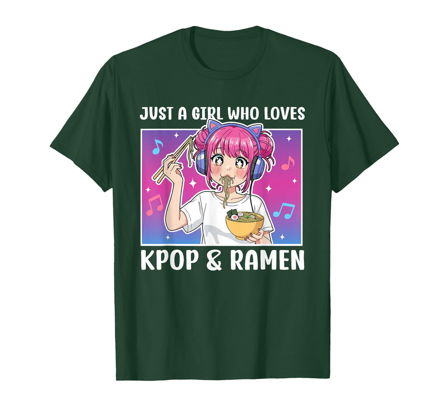 Just A Girl Who Loves Ramen and K-pop Funny Kpop Lover T-Shirt