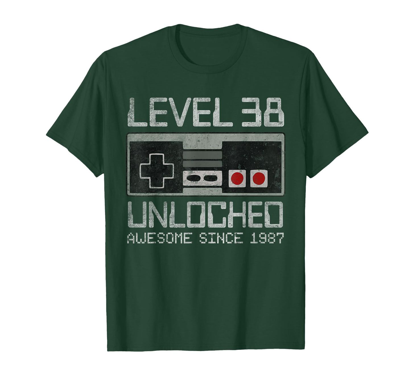 Level 38 Unlocked 38th Birthday 38 Year Old Video Gamer Men T-Shirt