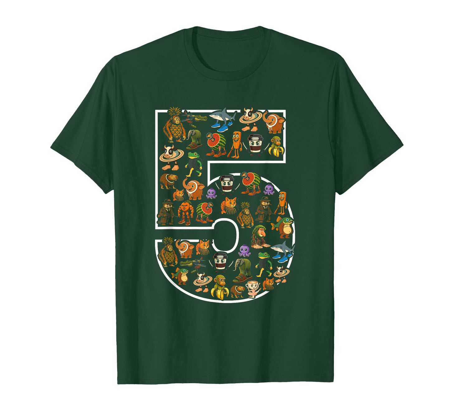 Italian Brainrot Birthday 5 Age Meme 5th Kids Boys Girls T-Shirt