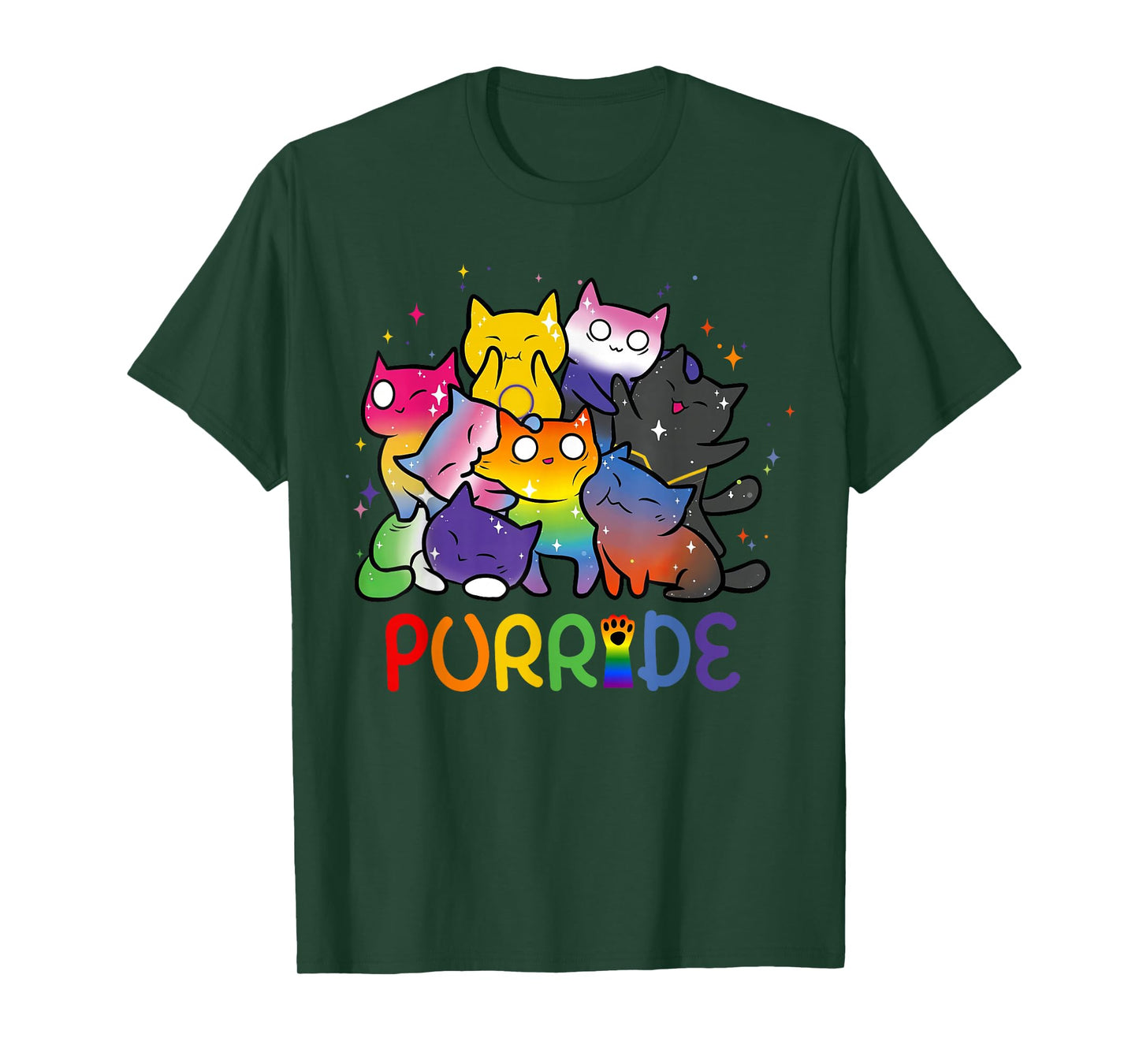 Purride Cat Pride Ally LGBT Rainbow Animal Lovers Women Kids T-Shirt