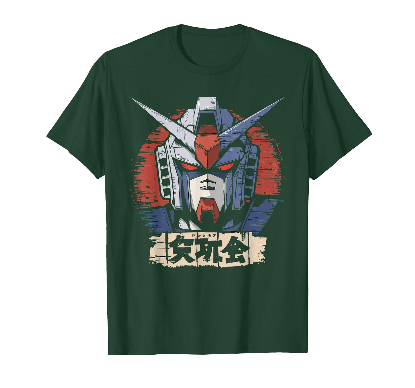 Mecha Tshirt Japanese Mecha Robot Head Anime Art Ukiyo-E T-Shirt
