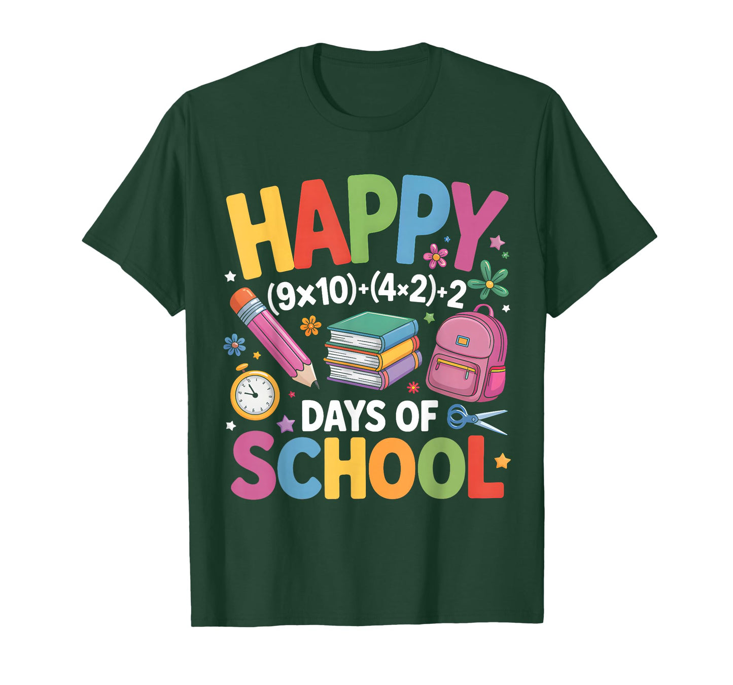 Happy 100 Days School Math Equation 100th Day of School Kids T-Shirt