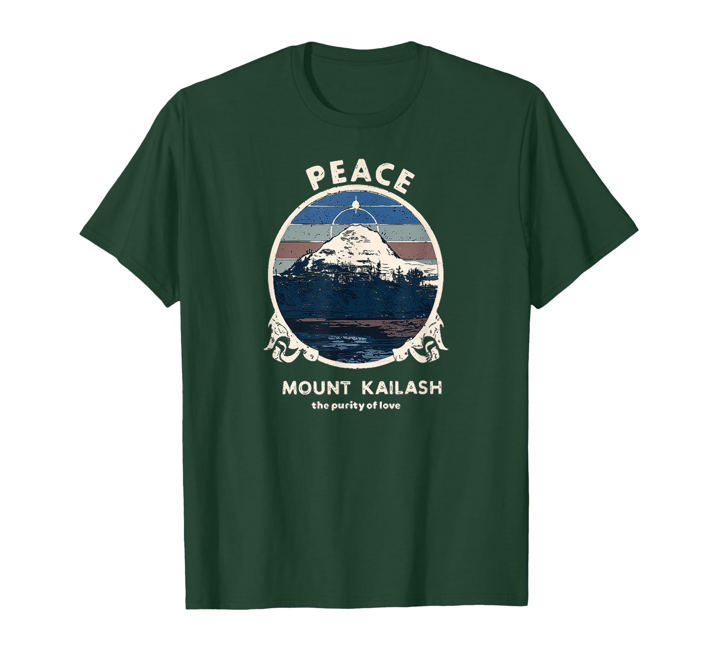 Mount Kailash Peace, Purity of Love Meditation, Vivid Print T-Shirt