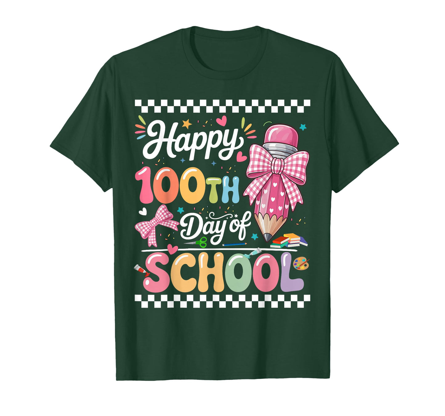 Happy 100 Days of School Teacher Girls Kids T-Shirt