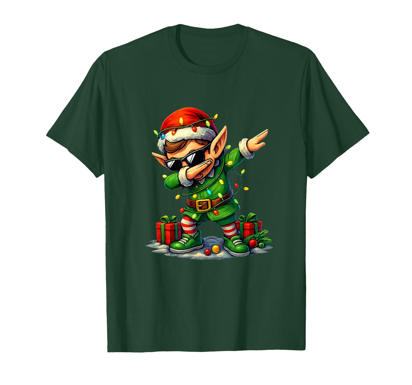Christmas Elf Dabbing Dance Dab Xmas Pajamas Boys Girls Kids T-Shirt