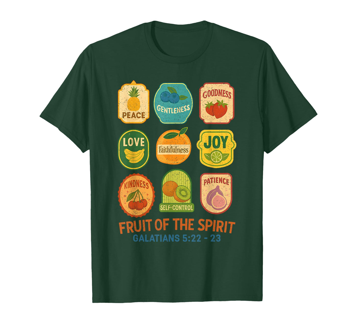 Retro Fruit of The Spirit Christian Faith God Lover Outfit T-Shirt