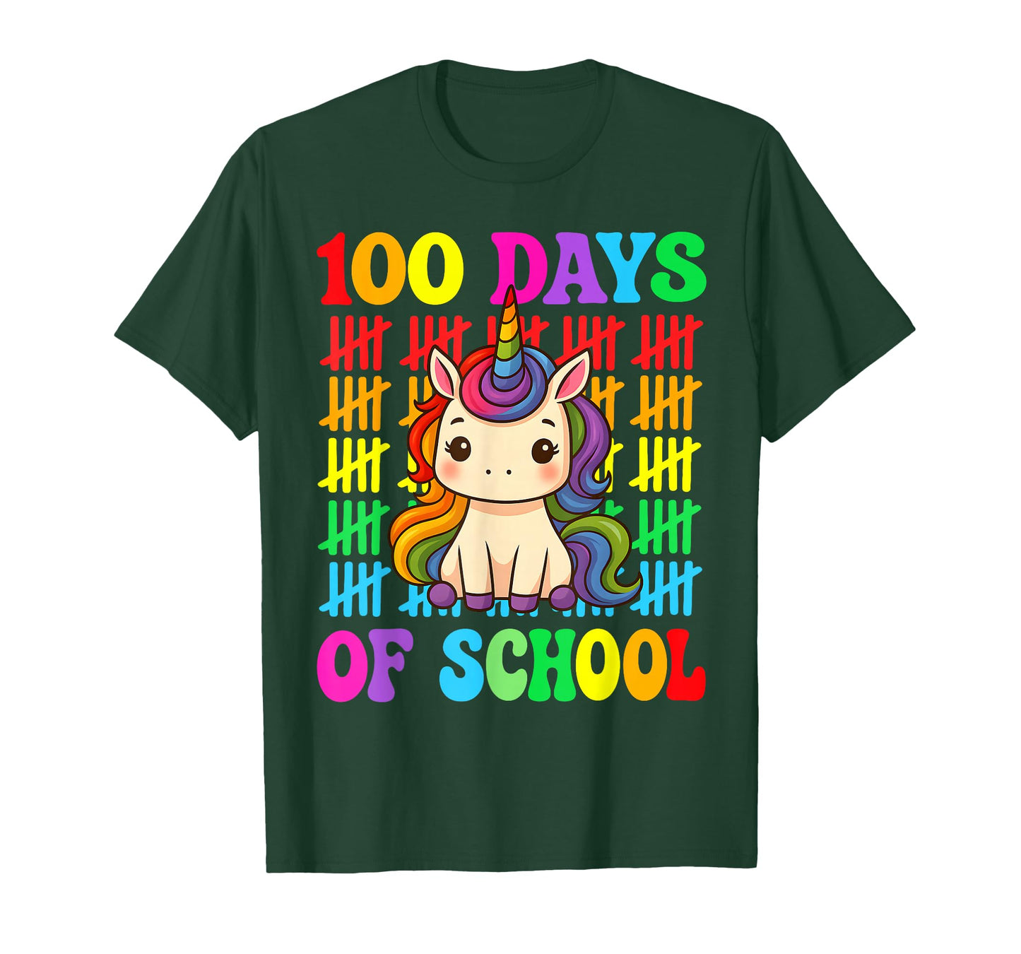 100 Days of School Unicorn Girls Teacher 100th Day of School T-Shirt