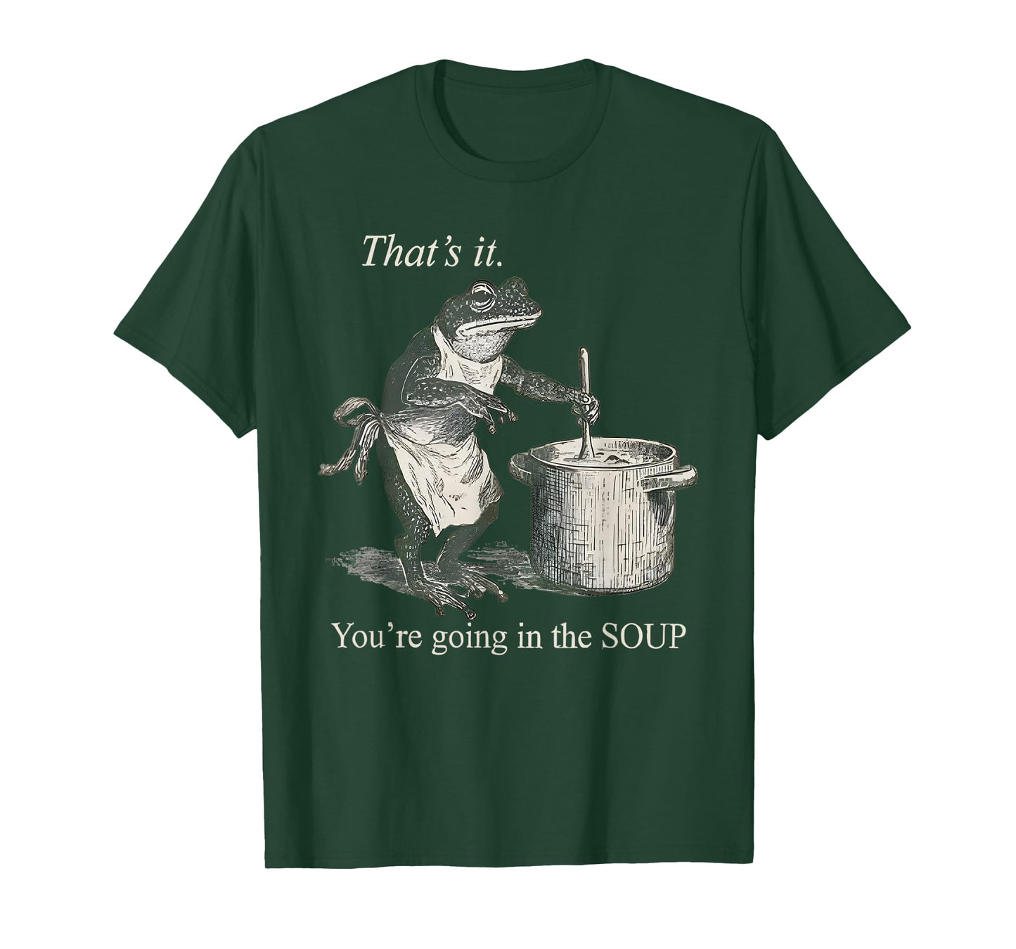 Vintage Frog That's It You're Going in The Soup Funny Witch T-Shirt