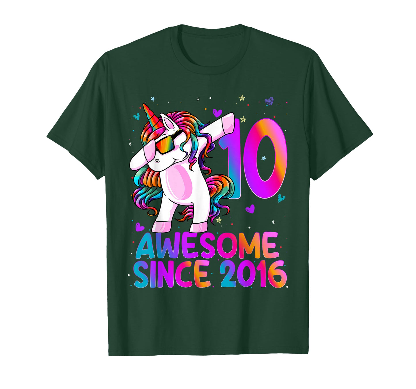10 Year Old Girl Awesome Since 2016 10th Birthday Girls T-Shirt