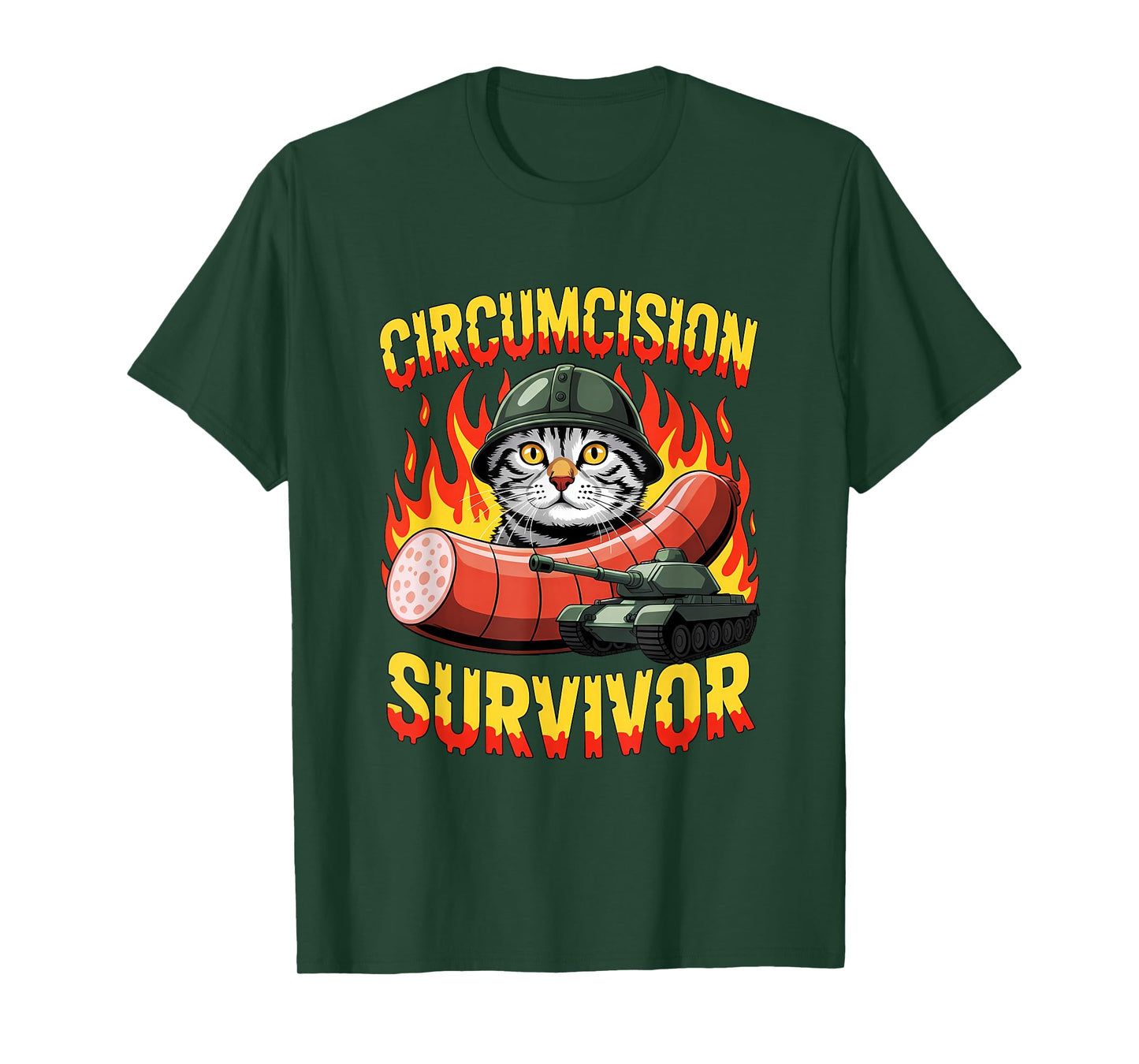 Circumcision Survivor Funny Oddly Specific Cat Meme Humor T-Shirt