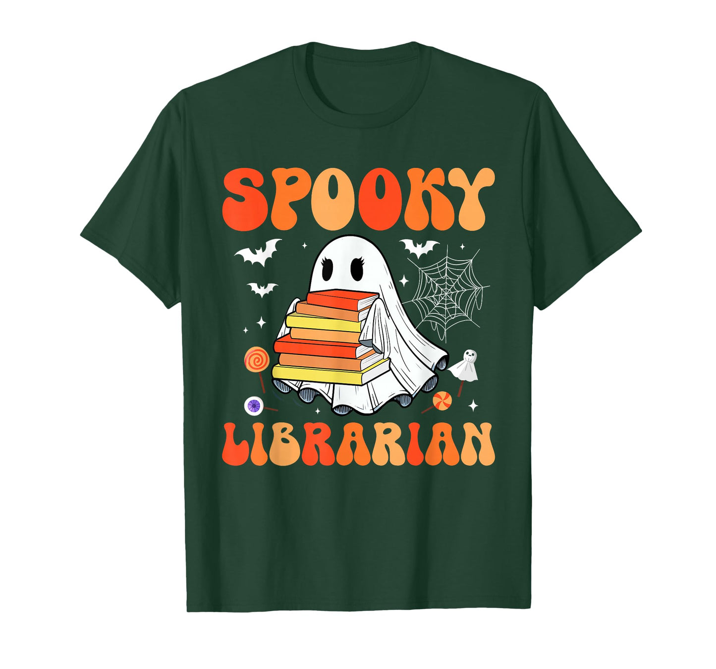 Spooky Librarian Halloween Cosplay Boo Ghost Funny Job Team T-Shirt