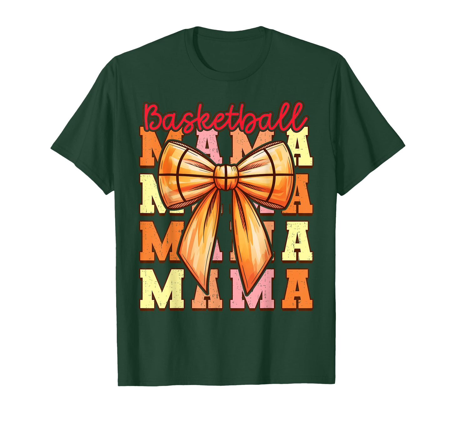 Cute Coquette Bow Game Day Basketball Mama for Mom Girls T-Shirt