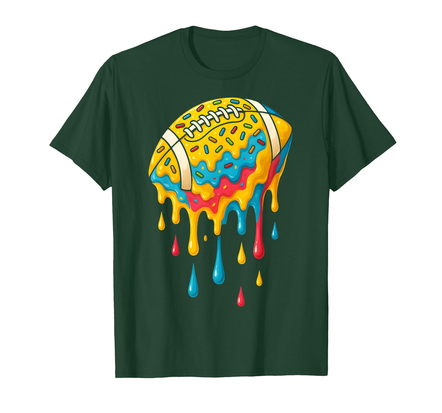 Football Ice Cream Drip Boys Football Fan Youth Game Day T-Shirt