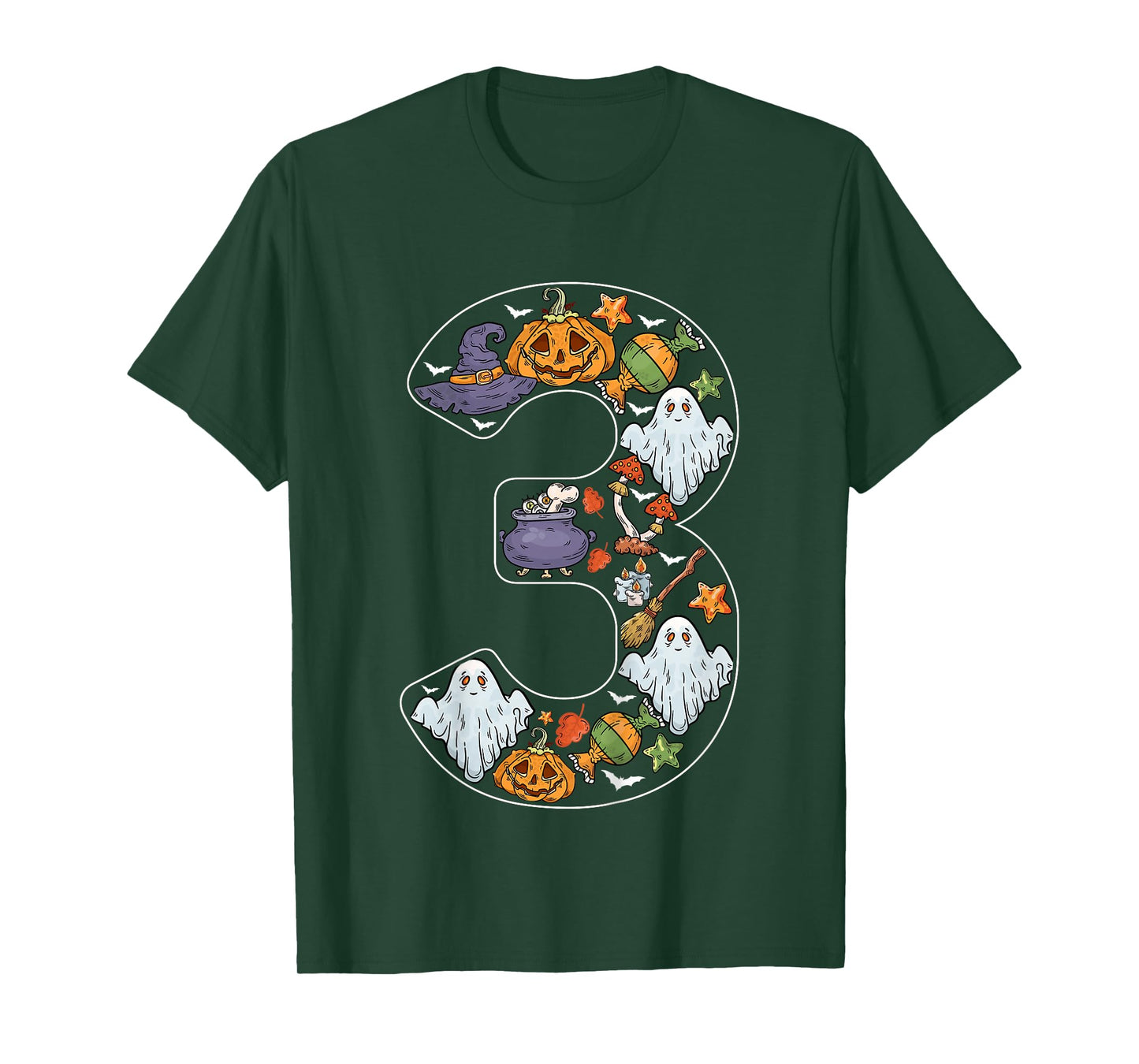 Kids Halloween Spooky Pumpkin 3 Years Old 3rd Birthday Kids T-Shirt