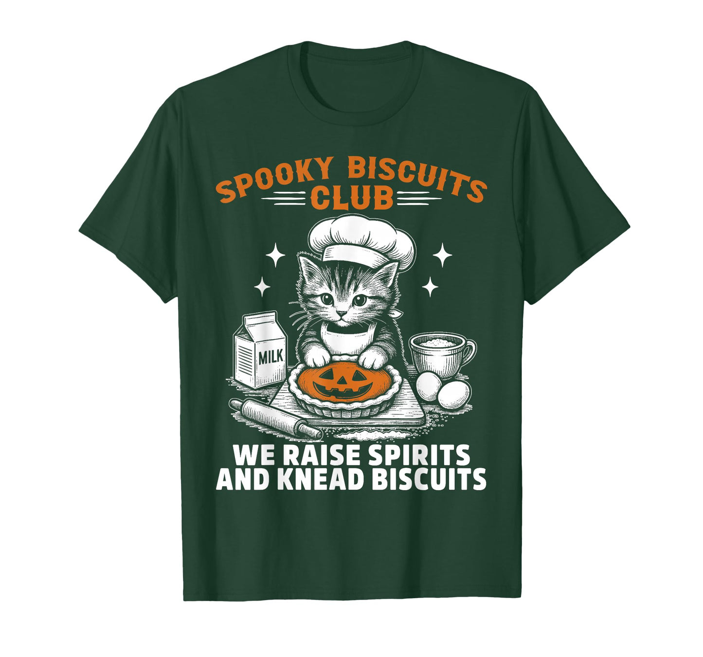 Spooky Biscuits Club Cat, Funny Halloween Cat Baking T-Shirt