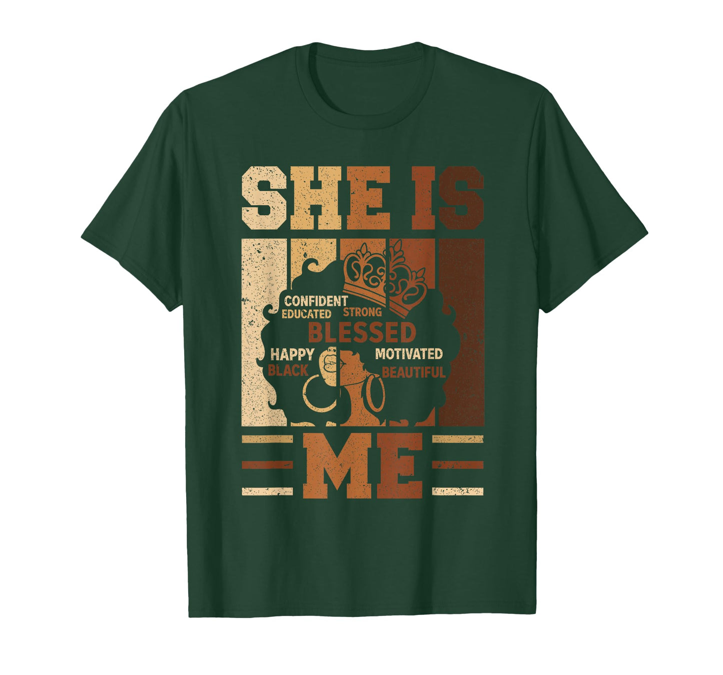 She is Me Beautiful Blessed Afro Melanin Queen Black History T-Shirt