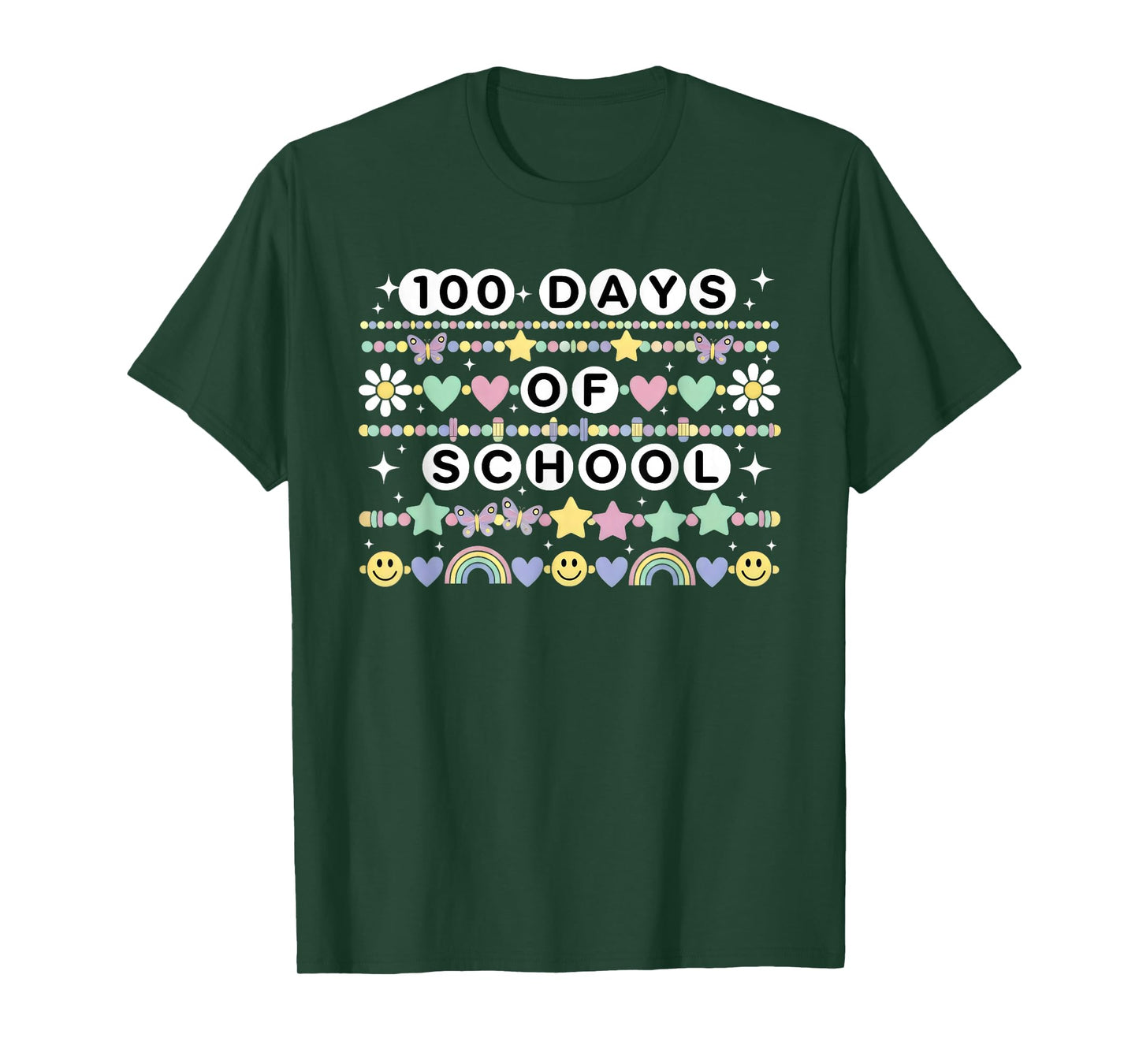 100 Days of School Friendship Bracelets Girls Kids Students T-Shirt