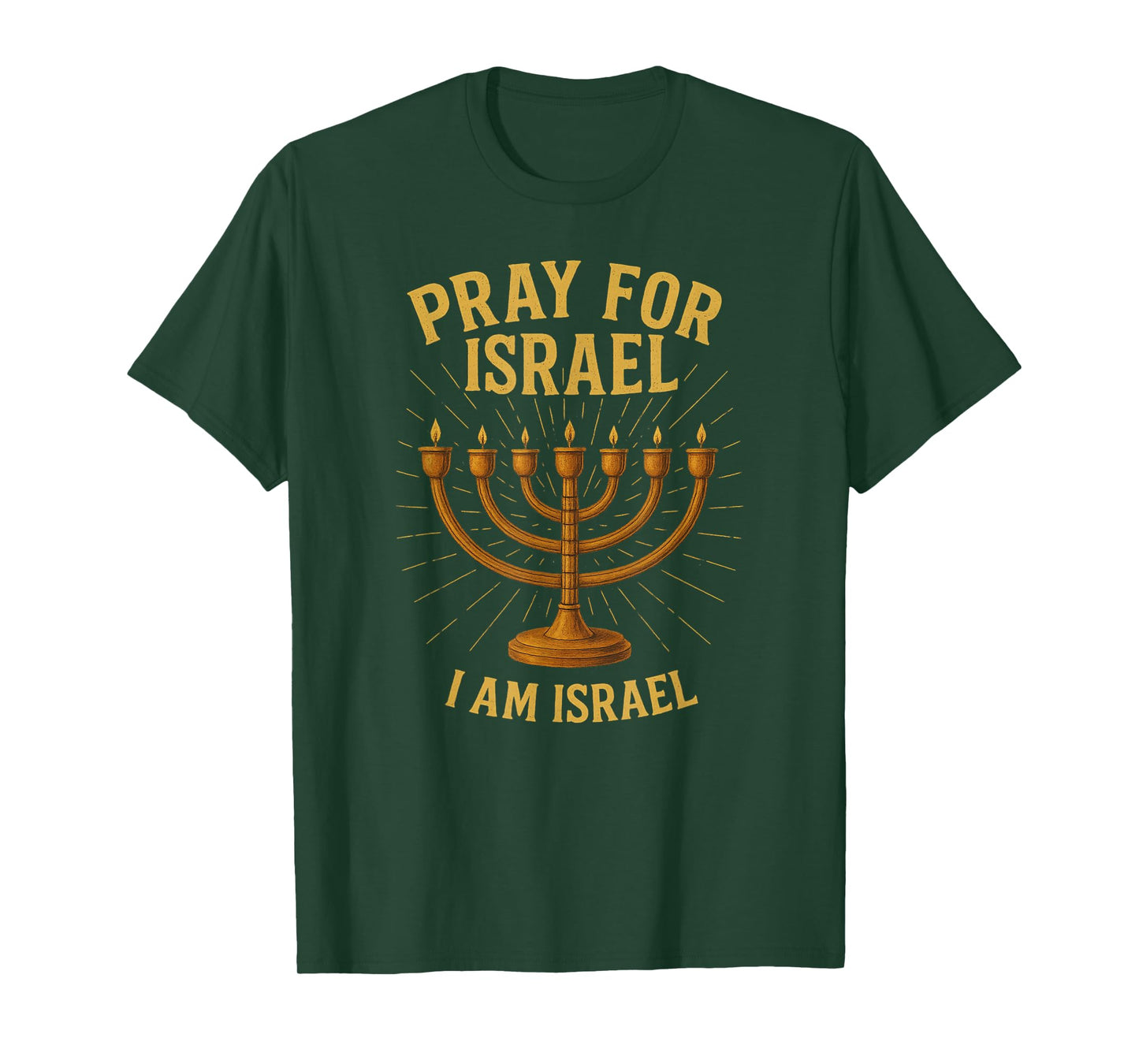 Pray for Israel Menorah Design T-Shirt