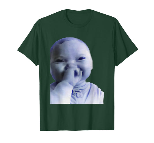 Funny Holding Back A Laugh Ai Baby Laughing Meme T-Shirt