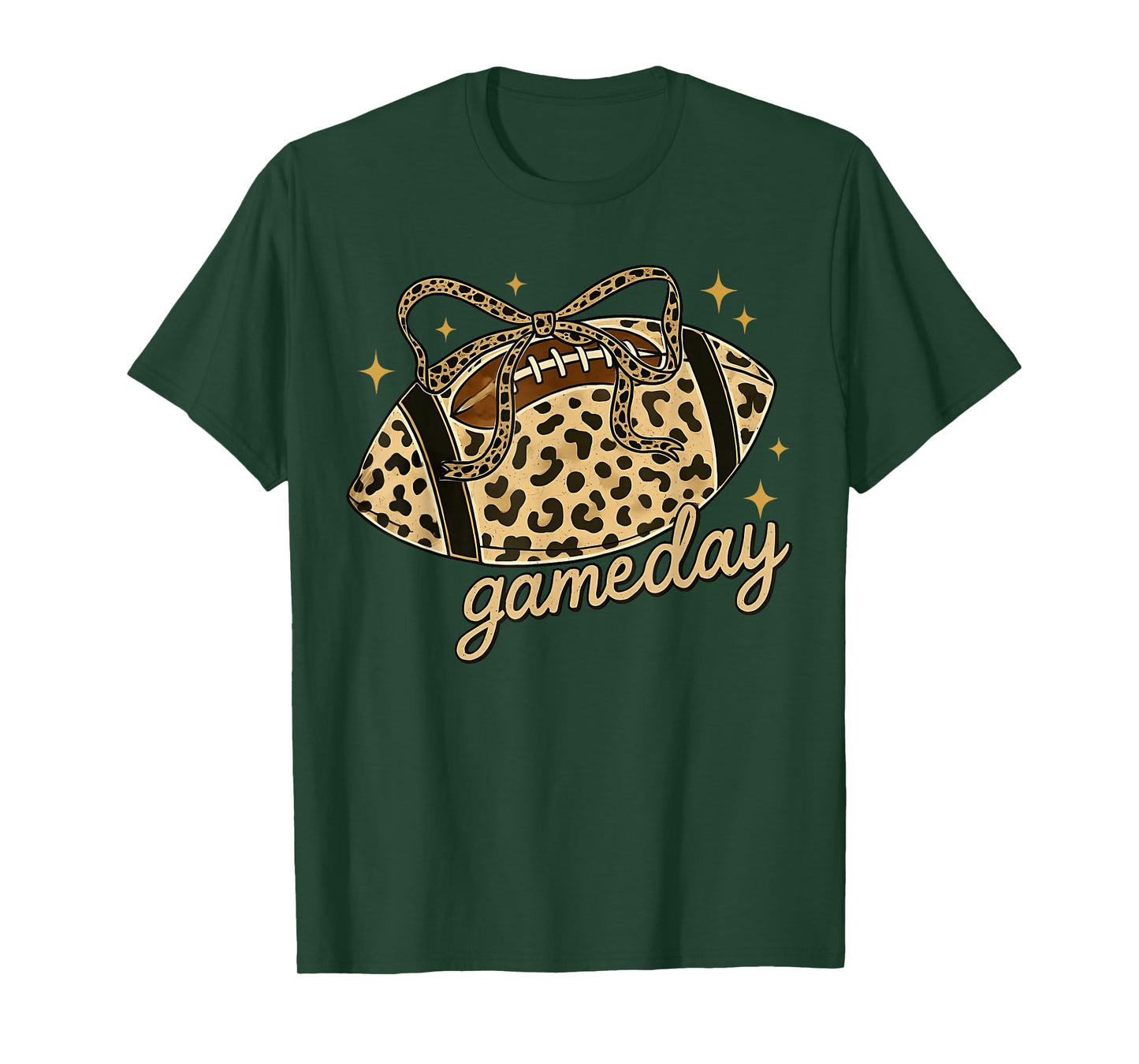 Football Game Day Womens Leopard Cheetah Game Day Football T-Shirt