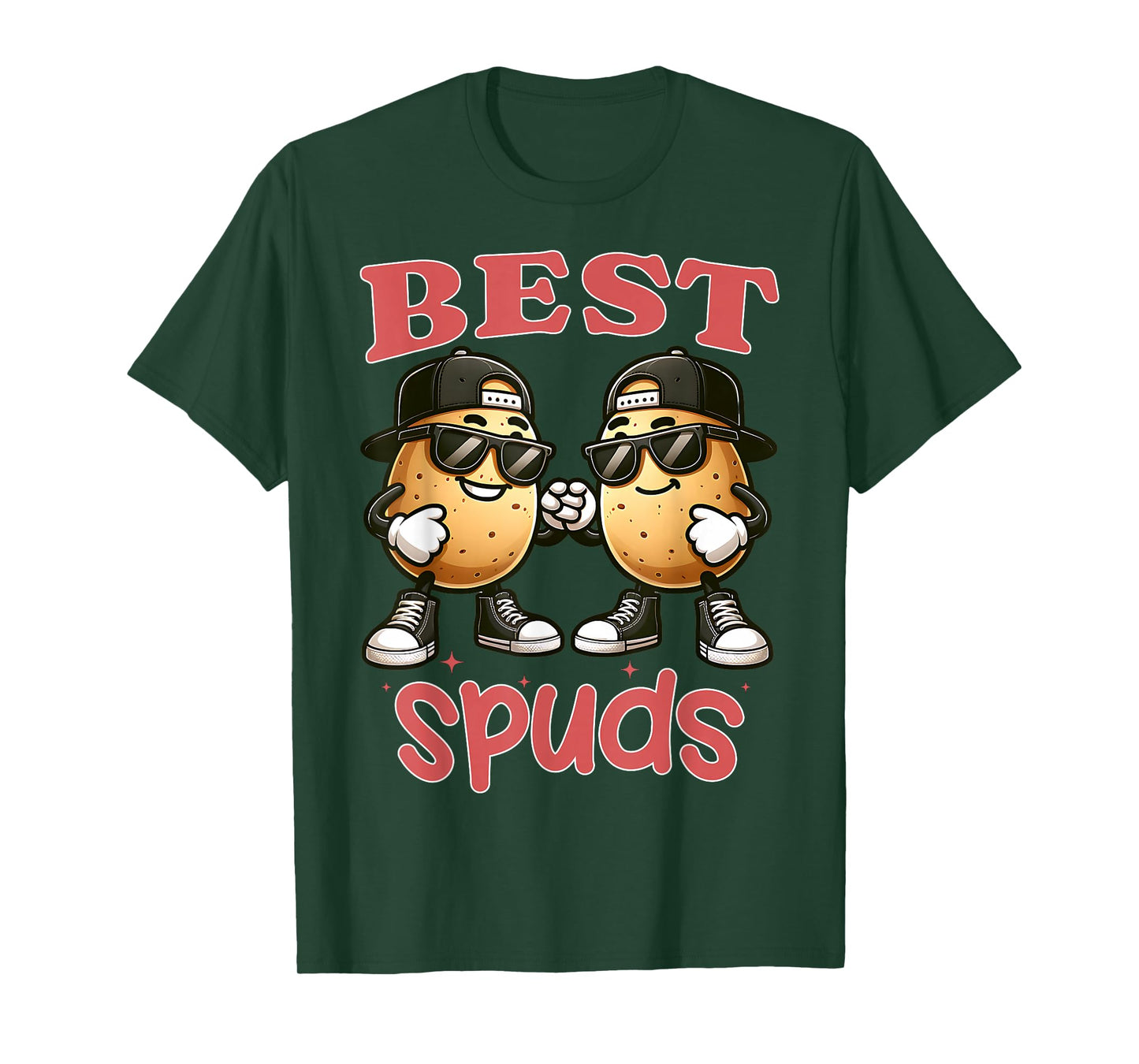 Best Spuds Twin Day Matching Potatoes Funny Best Friend Boys T-Shirt