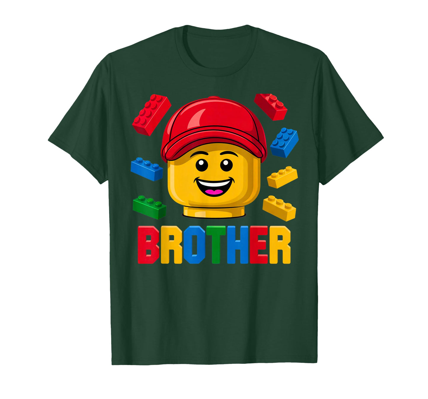 Family Brother Master Builder Building Brick Blocks Boy Kids T-Shirt