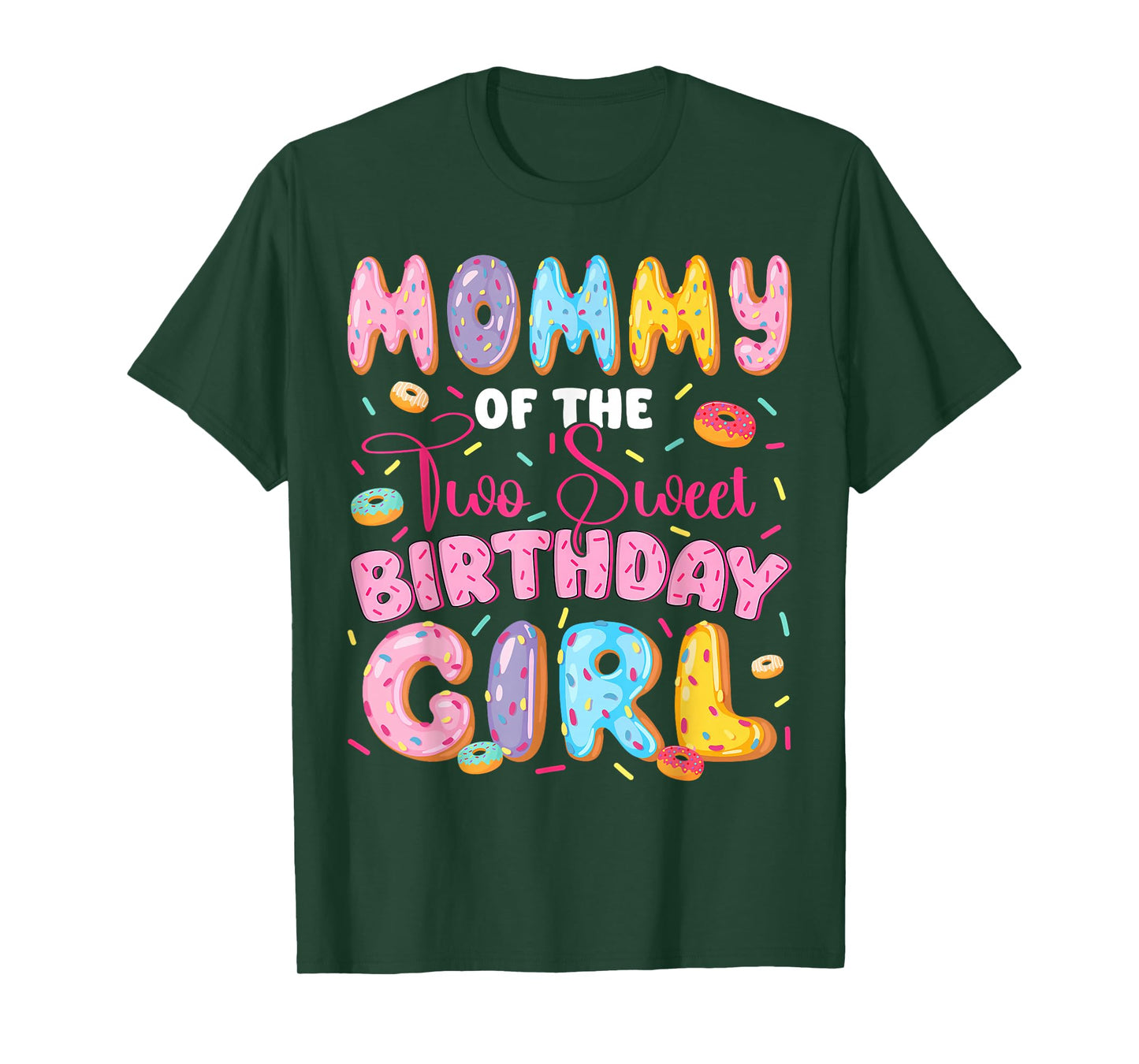 Mommy Of The Two Sweet 2Nd Birthday Girl Donut Lover T-Shirt
