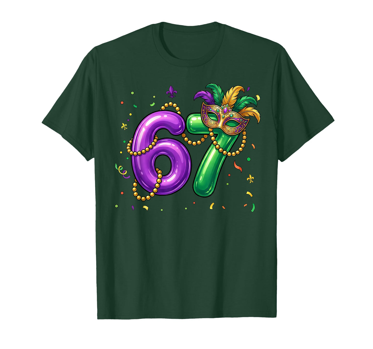 67 Six Seven 6 7 Meme Mardi Gras Funny Boy Girl Kids T-Shirt
