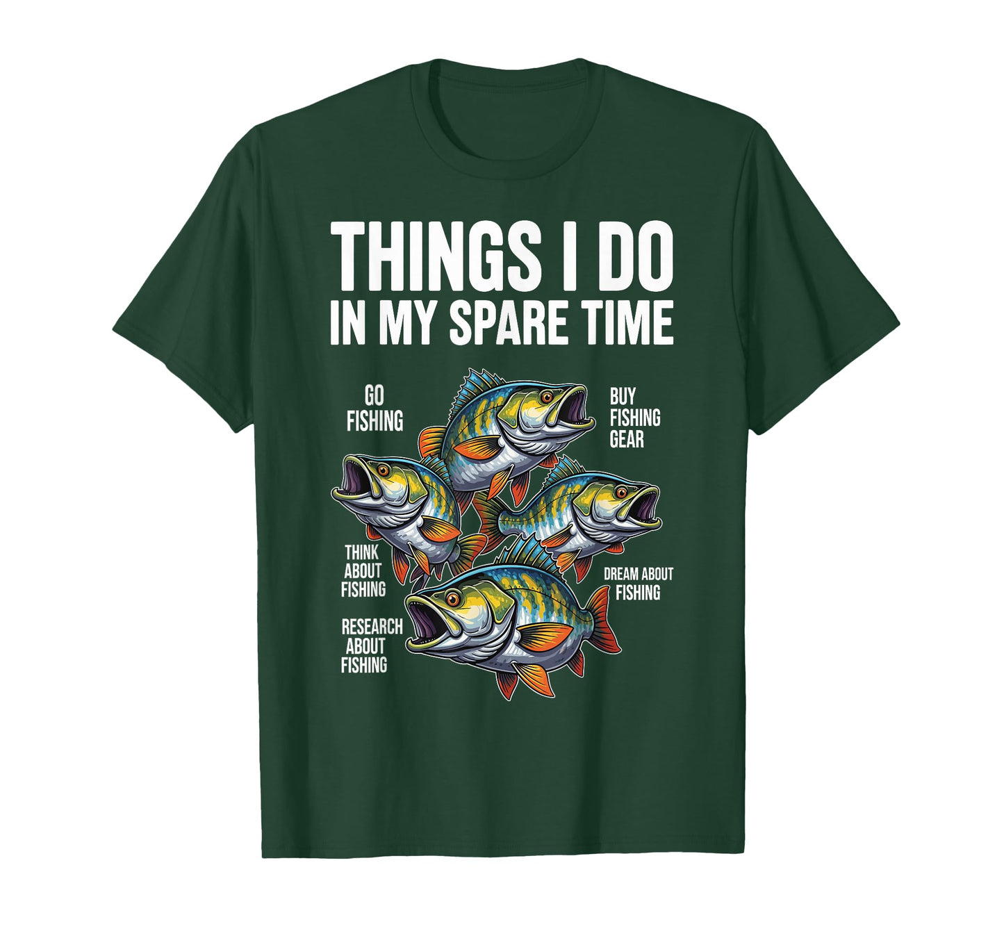 Things I Do in My Spare Time Fishing Fish Men Fisherman Boy T-Shirt