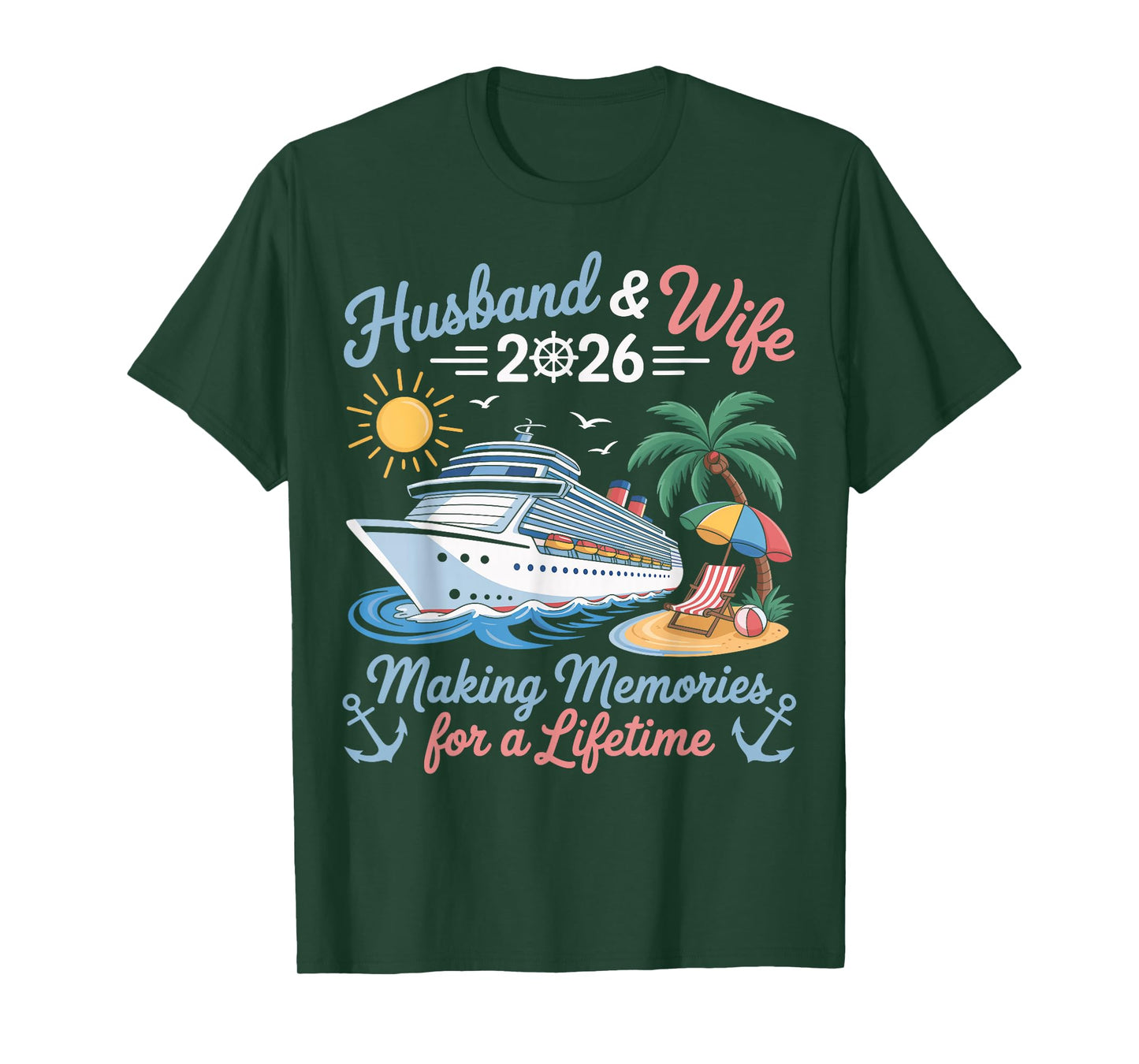 Husband & Wife 2026 Making Memories Cruise Matching Couple T-Shirt