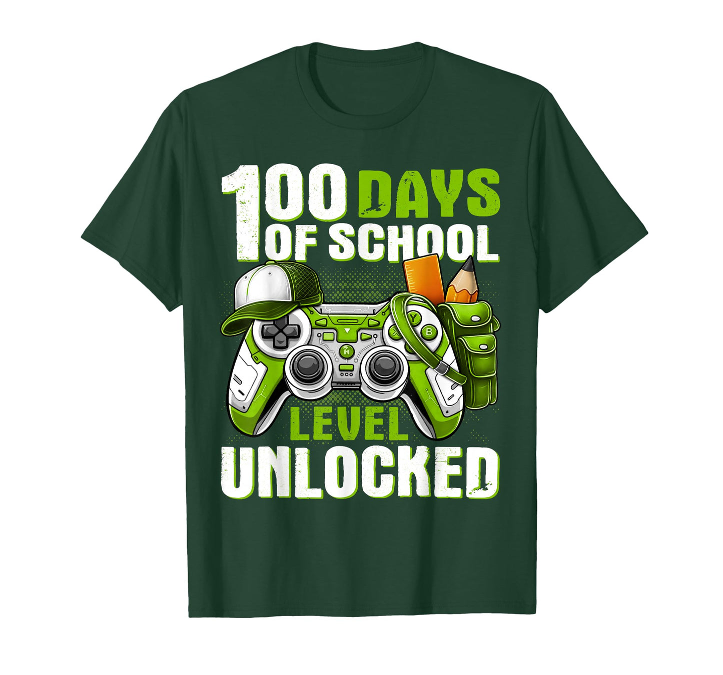 Level 100 Days of School Unlocked Gamer Video Games Boy Kids T-Shirt