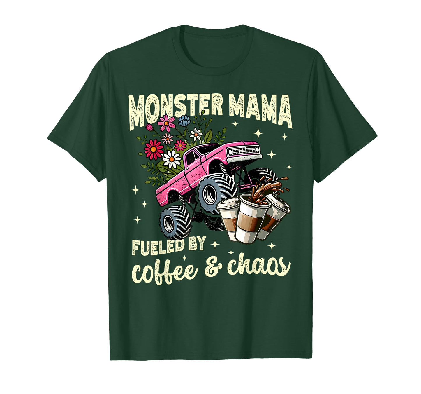 Monster Truck Mama Coffee Lover Funny Monster Truck Women's T-Shirt