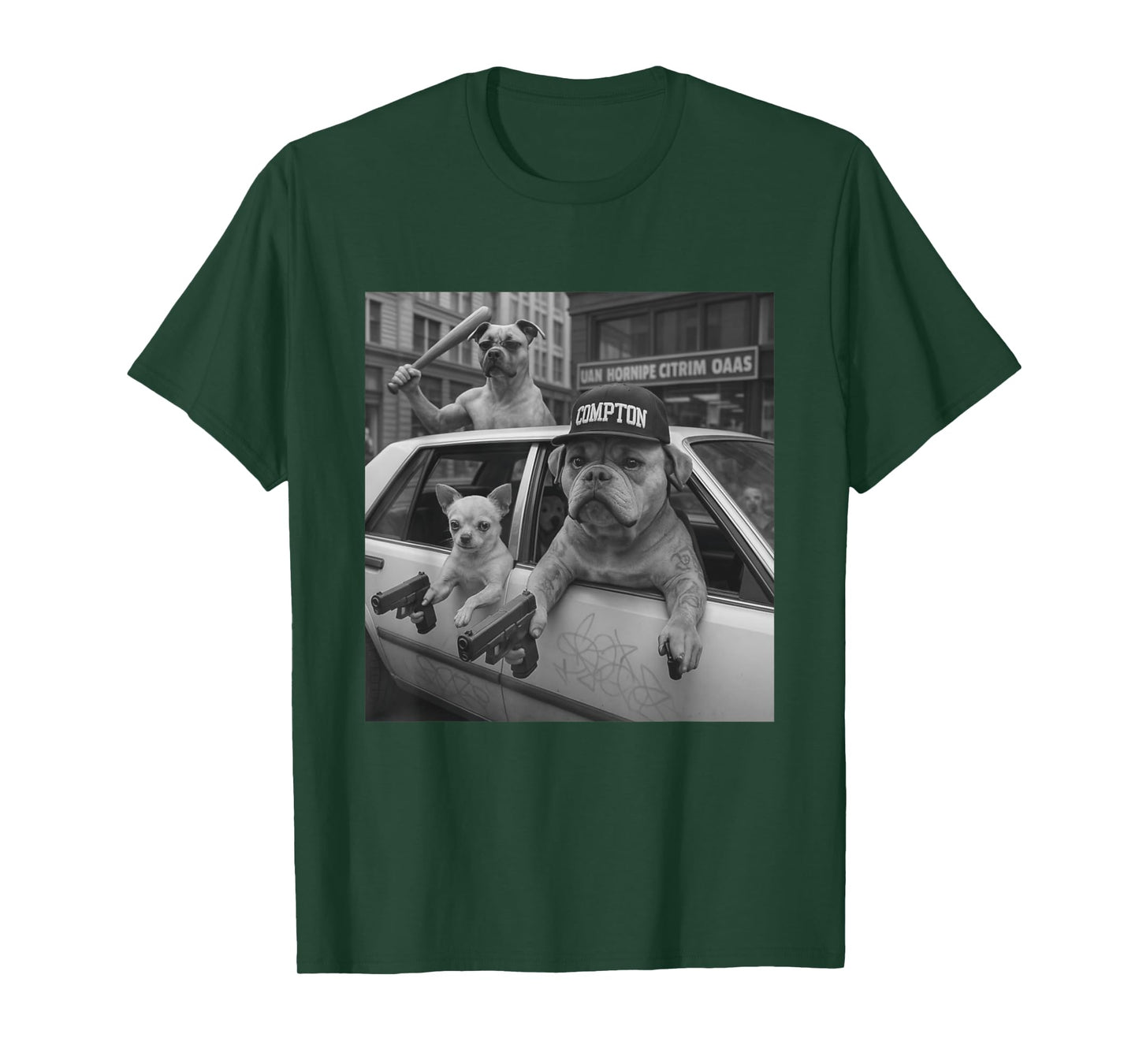 Funny Gangster Dogs Street T-Shirt